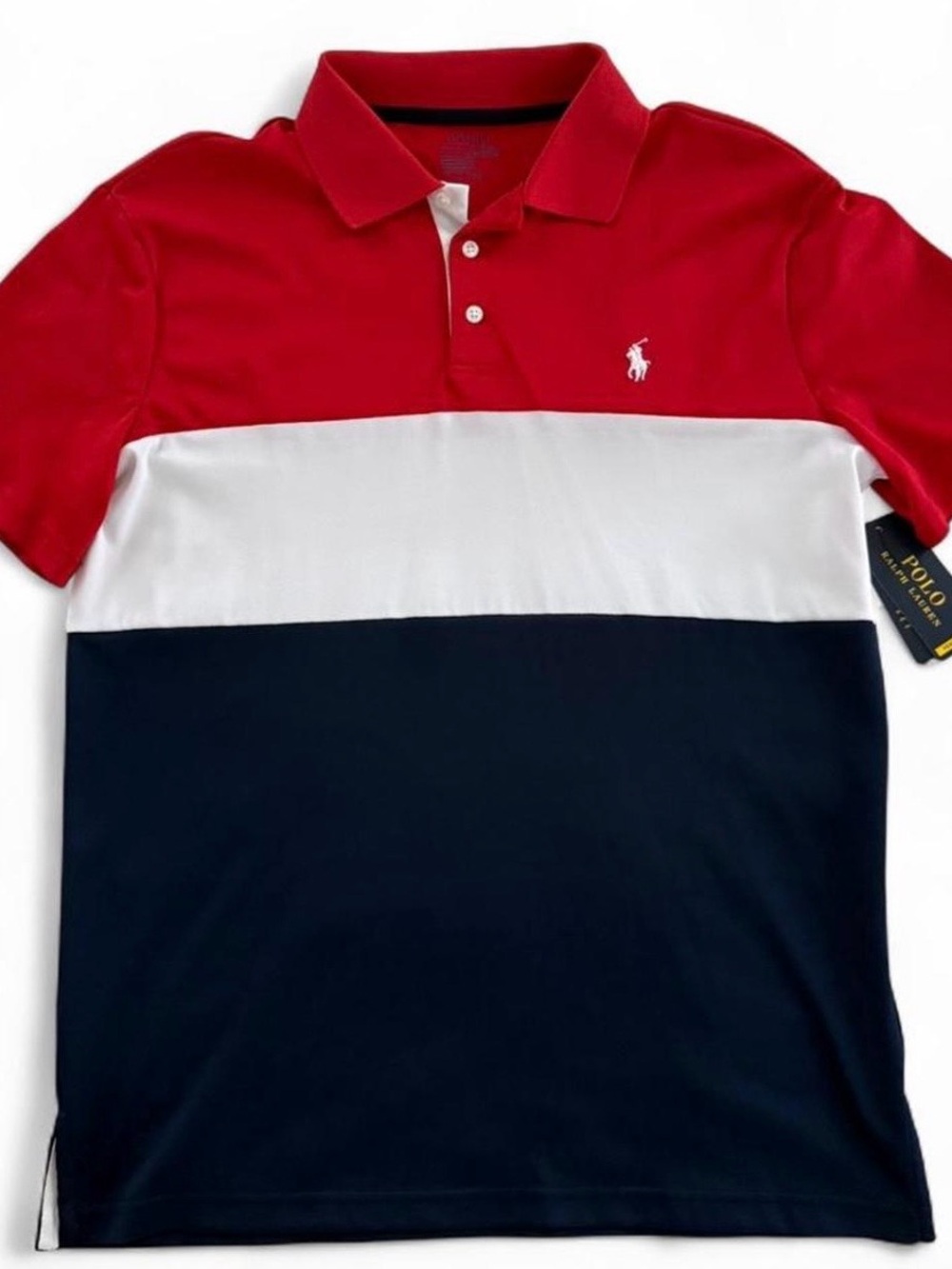 Polo by Ralph Lauren Red White Navy Men’s Performance Polo Small